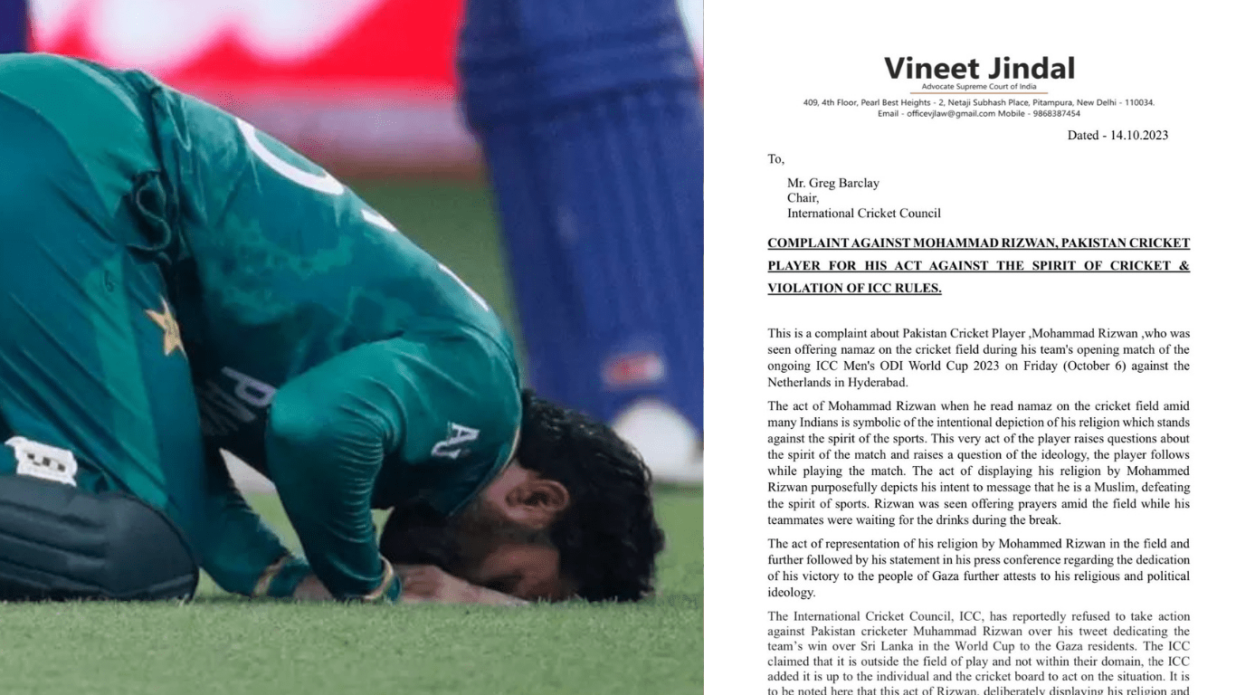 controversy arises as cricketer muhammad rizwan offers namaz on field